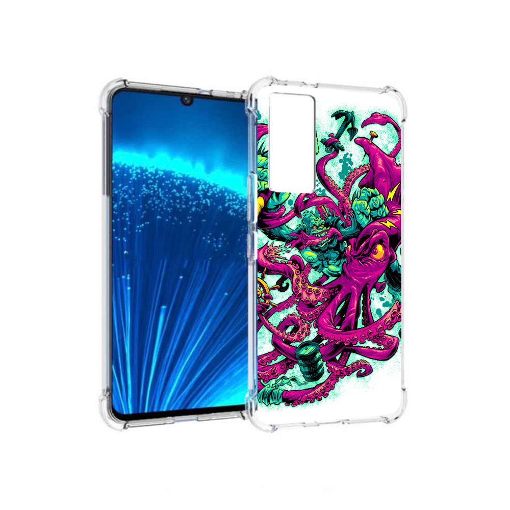 

Чехол MyPads Tocco для Vivo V21E фиолетовый кракен (PT226954.394.657), Прозрачный, Tocco