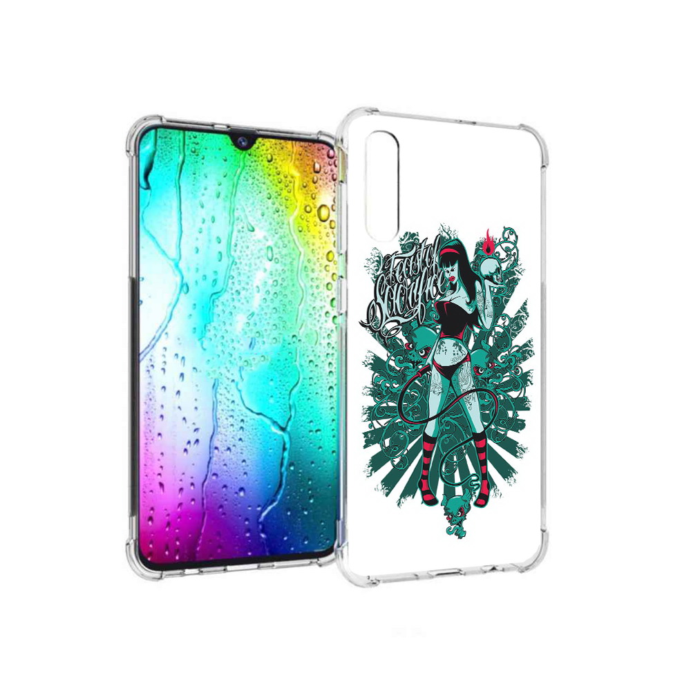 

Чехол MyPads Tocco для Samsung Galaxy A30s нарисованная девушка в татуировках, Прозрачный, Tocco