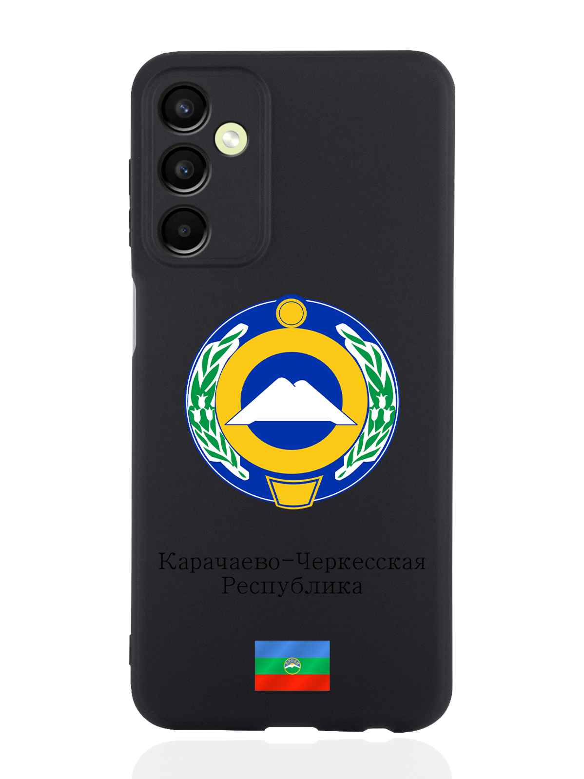 

Чехол SignumCase для Samsung Galaxy A24 Герб Карачаево-Черкесской Республики черный, Разноцветный
