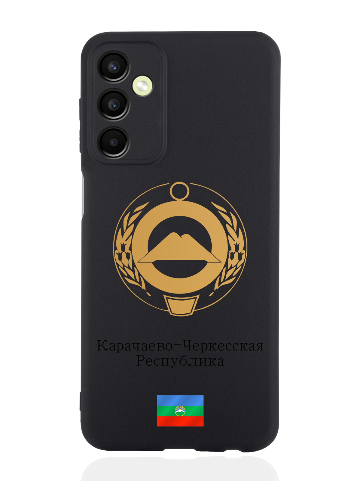 

Чехол SignumCase для Samsung Galaxy A24 Золотой Герб Карачаево-Черкесии черный, Золотистый;черный