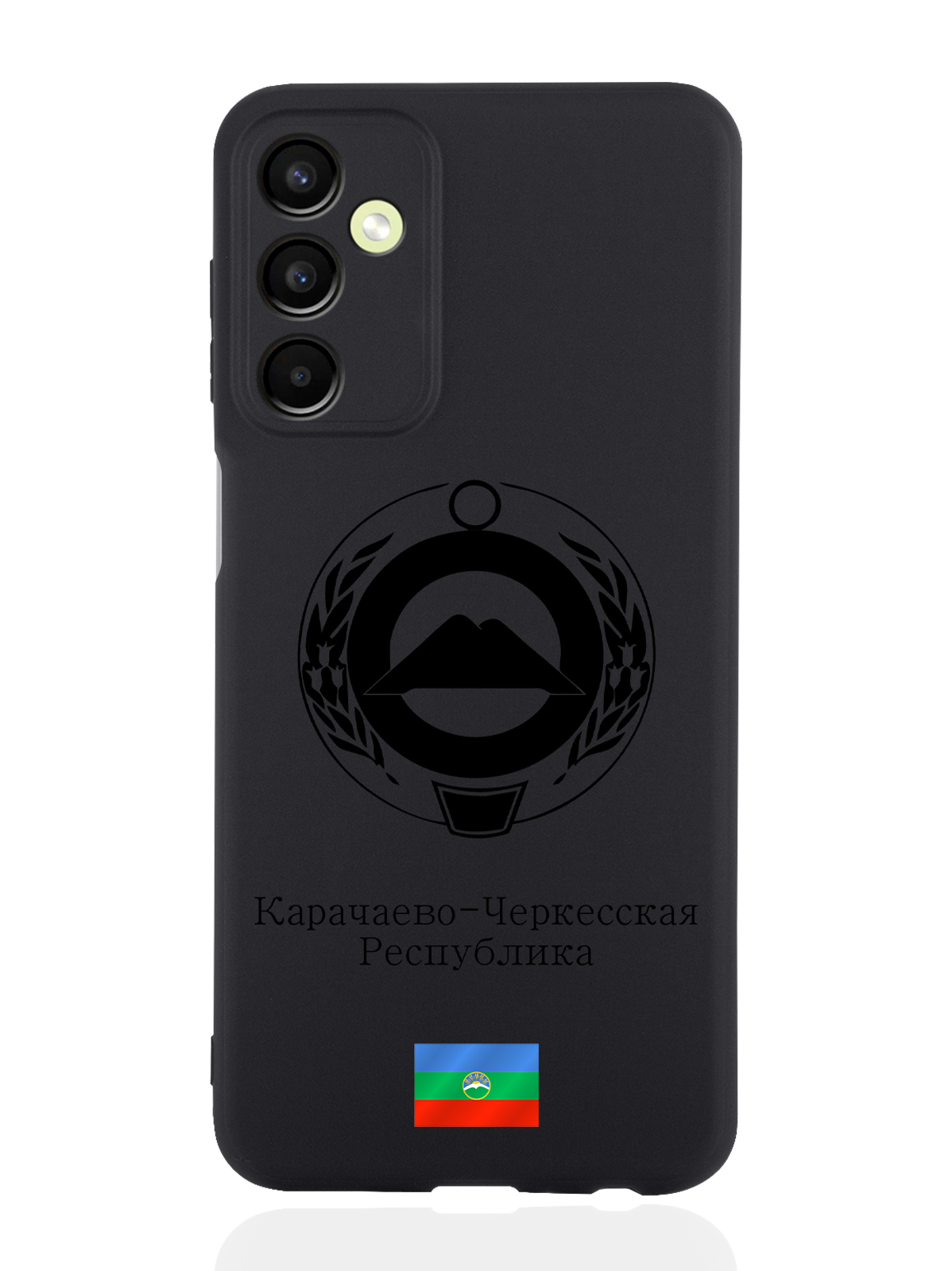 

Чехол SignumCase для Samsung Galaxy A24 Черный лаковый Герб Карачаево-Черкесии черный