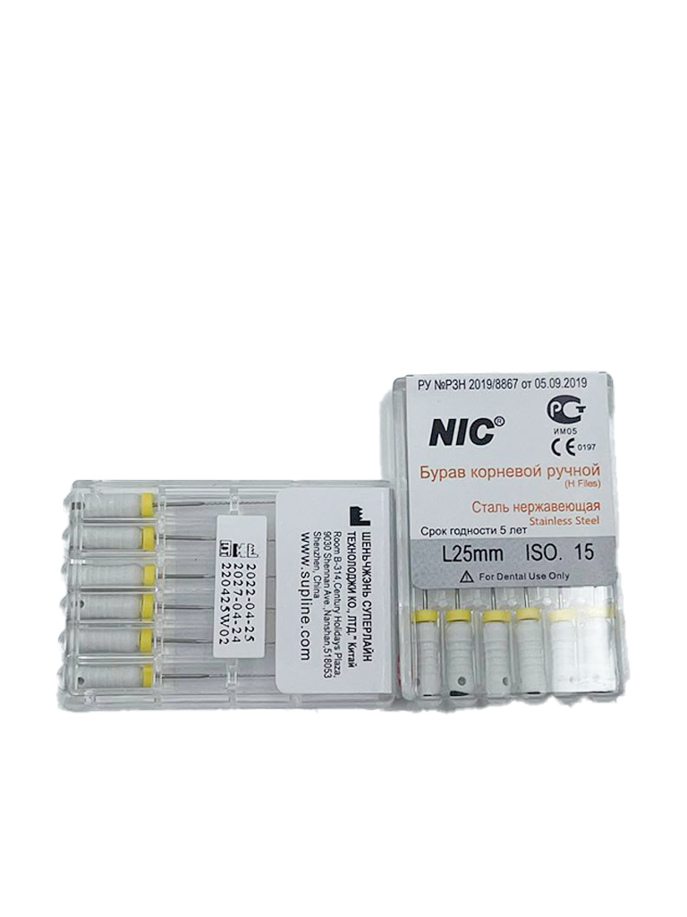 

H-файлы NIC H-files 25 mm №15 белый 6 шт.