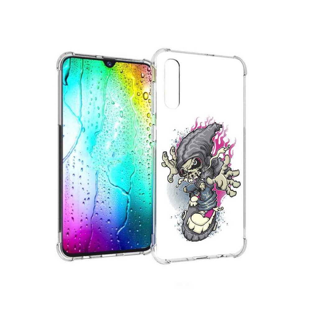 фото Чехол mypads tocco для samsung galaxy a30s нарисованный скелет на скейт борде
