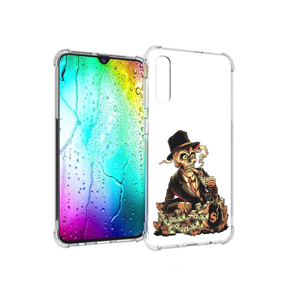 

Чехол MyPads Tocco для Samsung Galaxy A30s нарисованный череп с сигаретой, Прозрачный, Tocco
