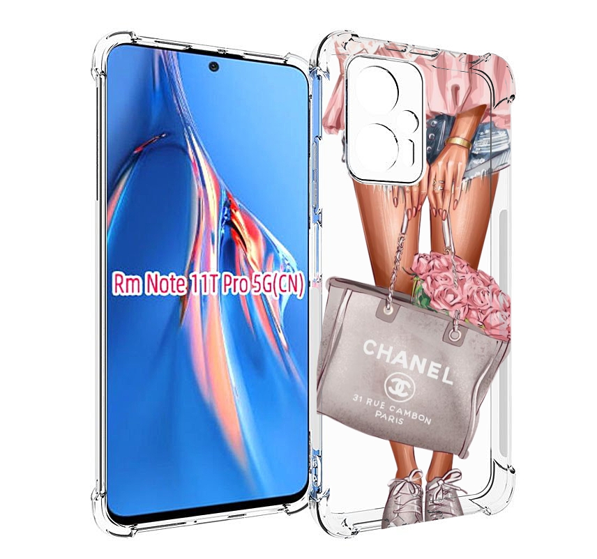

Чехол MyPads Сумка-с-цветами женский для Xiaomi Redmi Note 11T Pro / 11T Pro Plus / Poc..., Прозрачный, Tocco