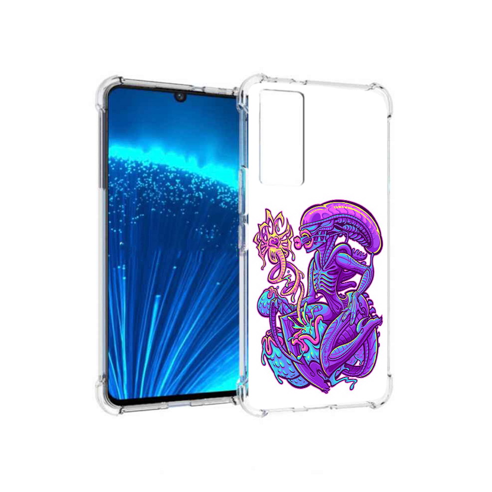 

Чехол MyPads Tocco для Vivo V21E чужой фиолетовый цвет (PT226954.394.693), Прозрачный, Tocco