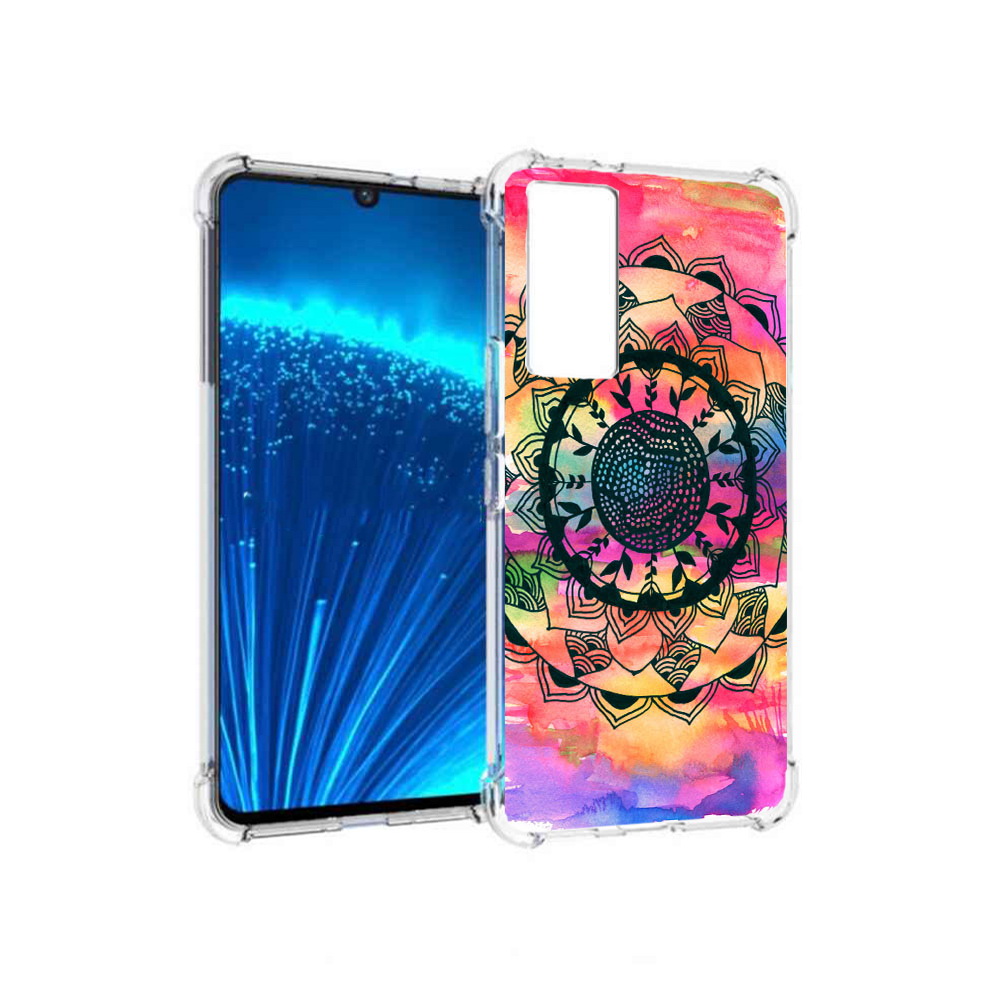 

Чехол MyPads Tocco для Vivo V21E яркая абстракция круглый цветок (PT226954.394.704), Прозрачный, Tocco