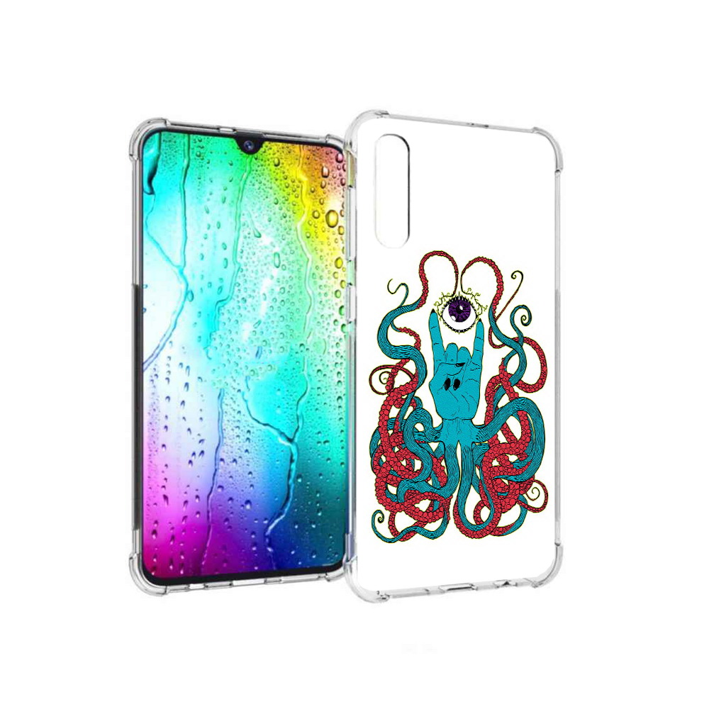 

Чехол MyPads Tocco для Samsung Galaxy A30s осьминог-рука абстракция (PT226907.519.530), Прозрачный, Tocco