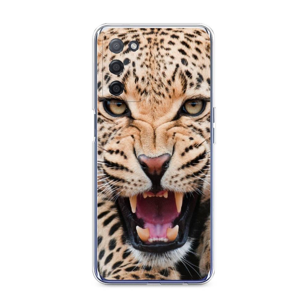 

Чехол на Oppo A55 5G "Леопард 3d", Бежевый;черный, 256250-6