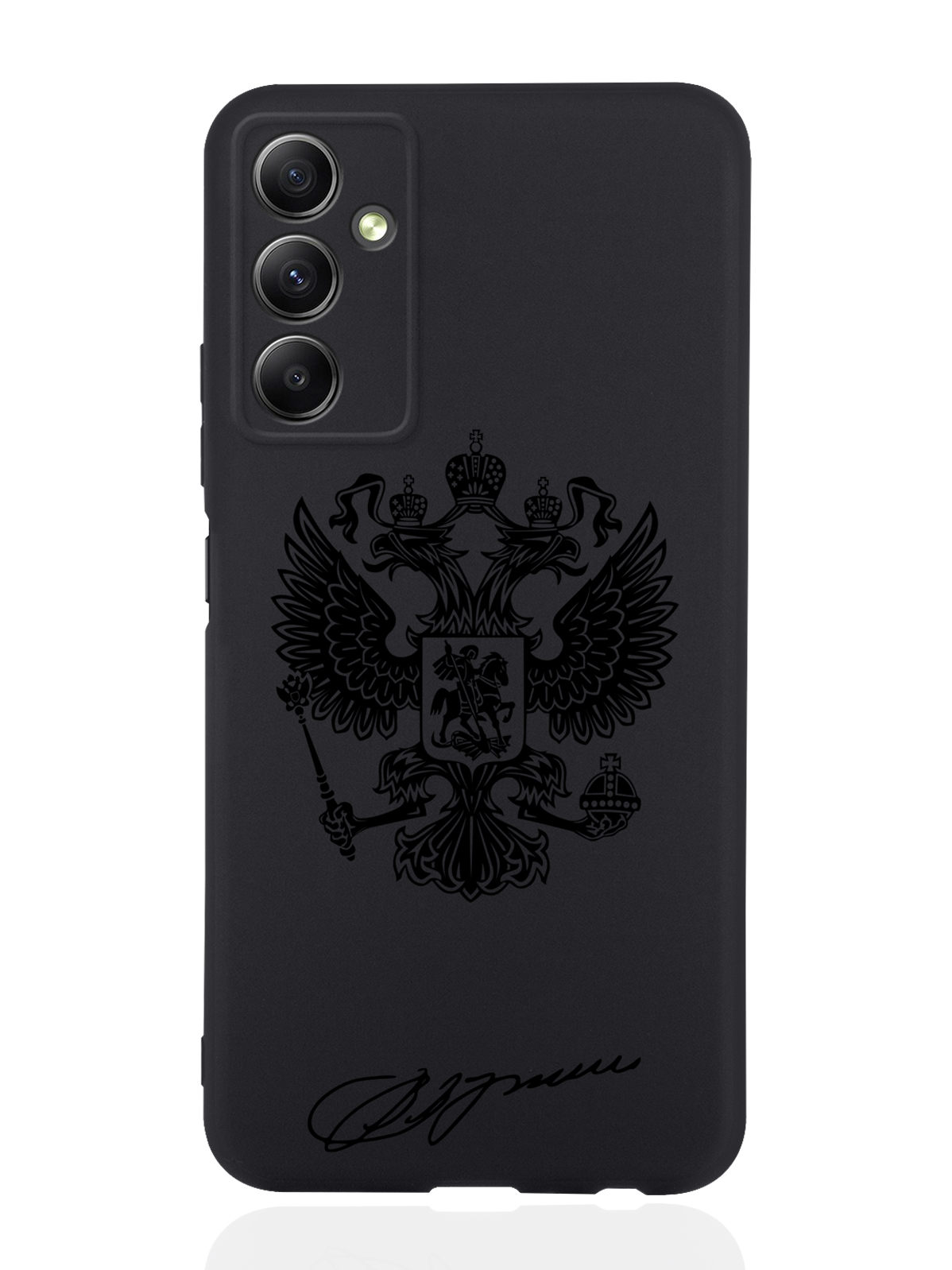 

Чехол MustHaveCase для Samsung Galaxy A34 Черный лаковый Герб черный, Черный;коричневый