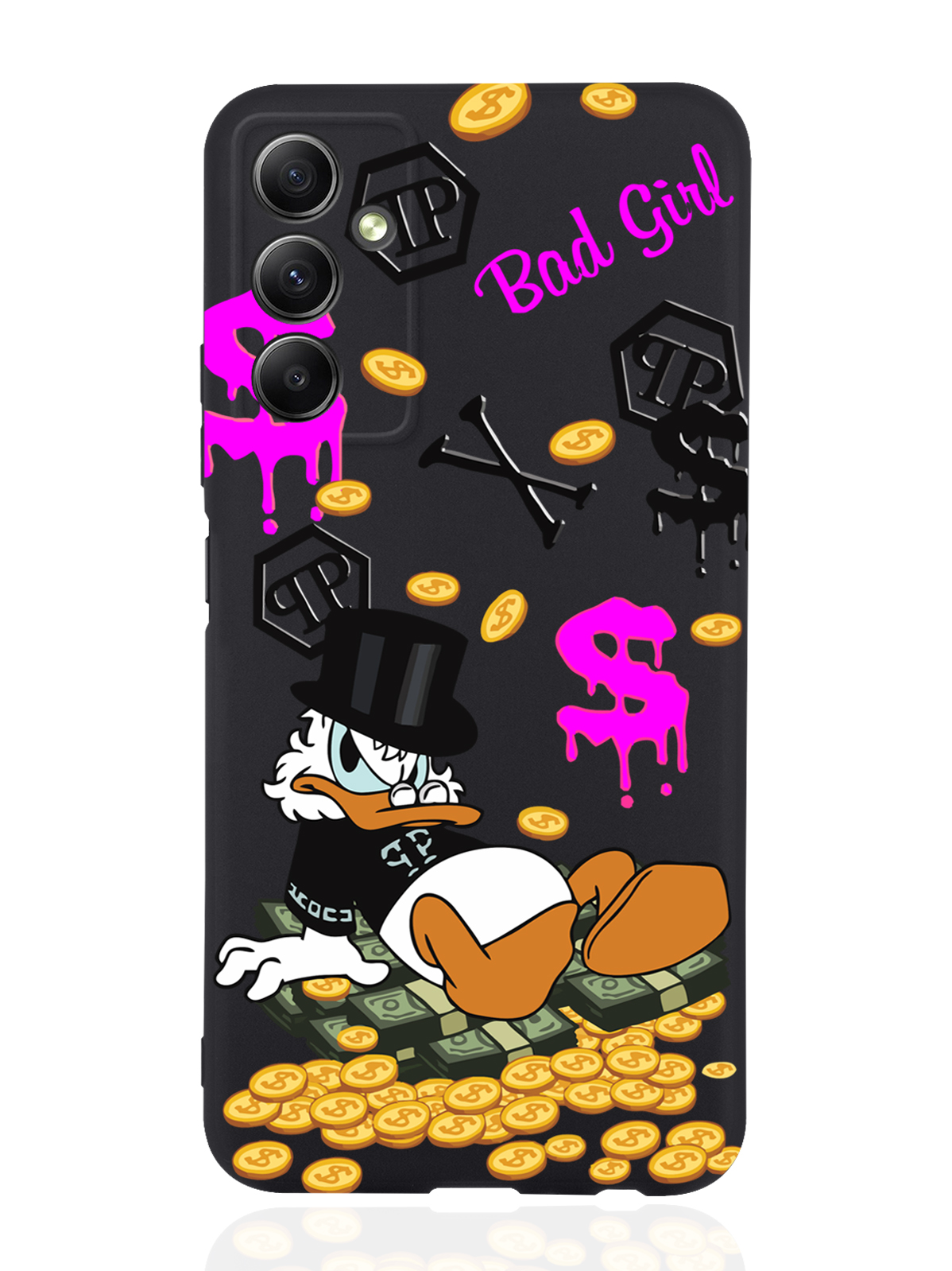 

Чехол MustHaveCase для Samsung Galaxy A34 Богатая Утка Bad Girl черный, Черный;розовый