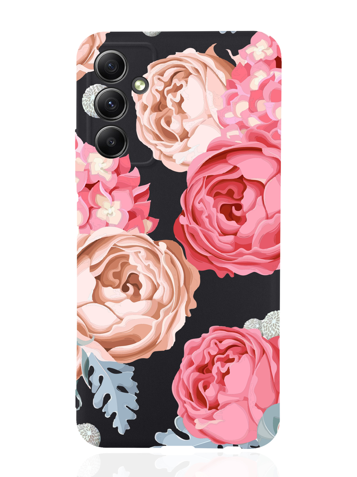 

Чехол MustHaveCase для Samsung Galaxy A34 Пионы черный, Розовый