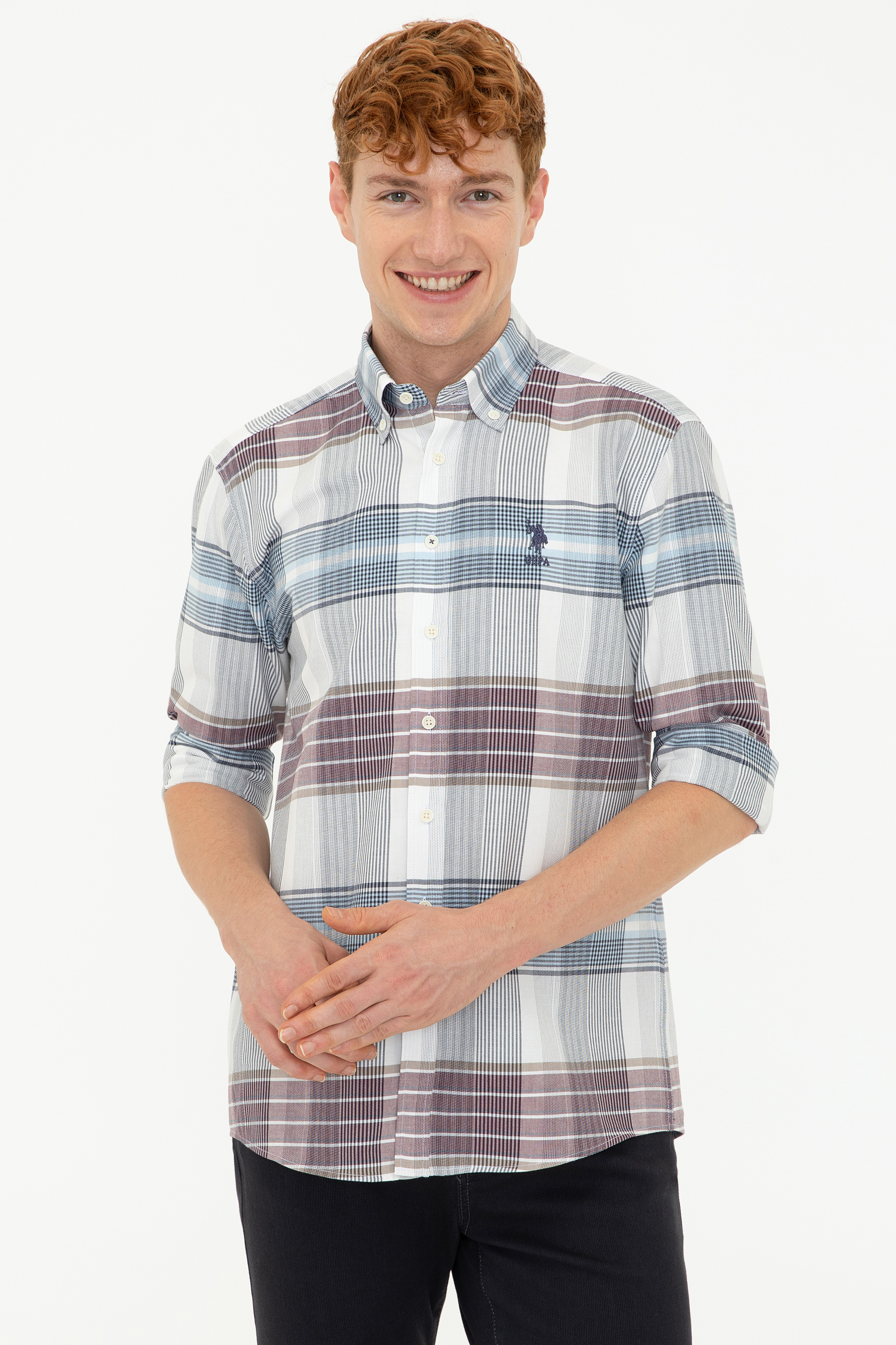 

Рубашка мужская U.S. POLO Assn. G081SZ0040GOLOVIN бежевая M, G081SZ0040GOLOVIN