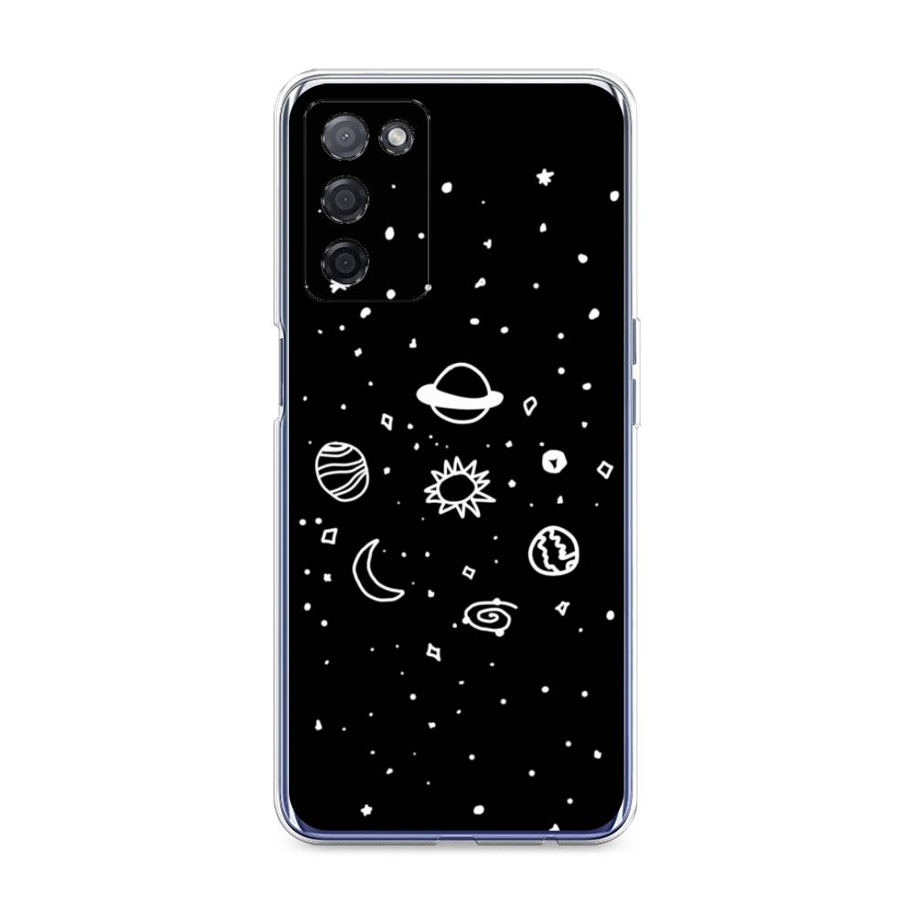 

Чехол на Oppo A55 5G "Дудл солнечной системы", Бежевый;серый, 256250-2