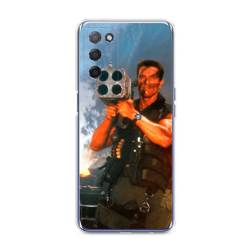 

Чехол на Oppo A55 5G "Арнольд Шварцнеггер с базукой", Голубой;коричневый, 256250-6