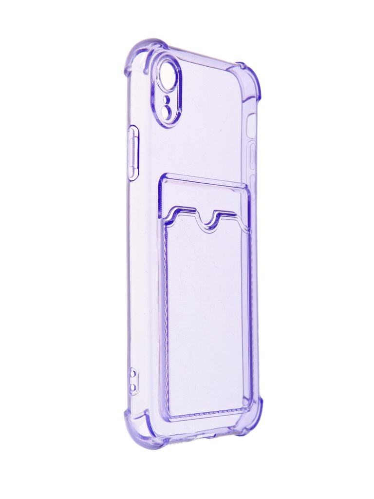 фото Чехол luxcase для apple iphone xr tpu с картхолдером transparent-lilac 63538