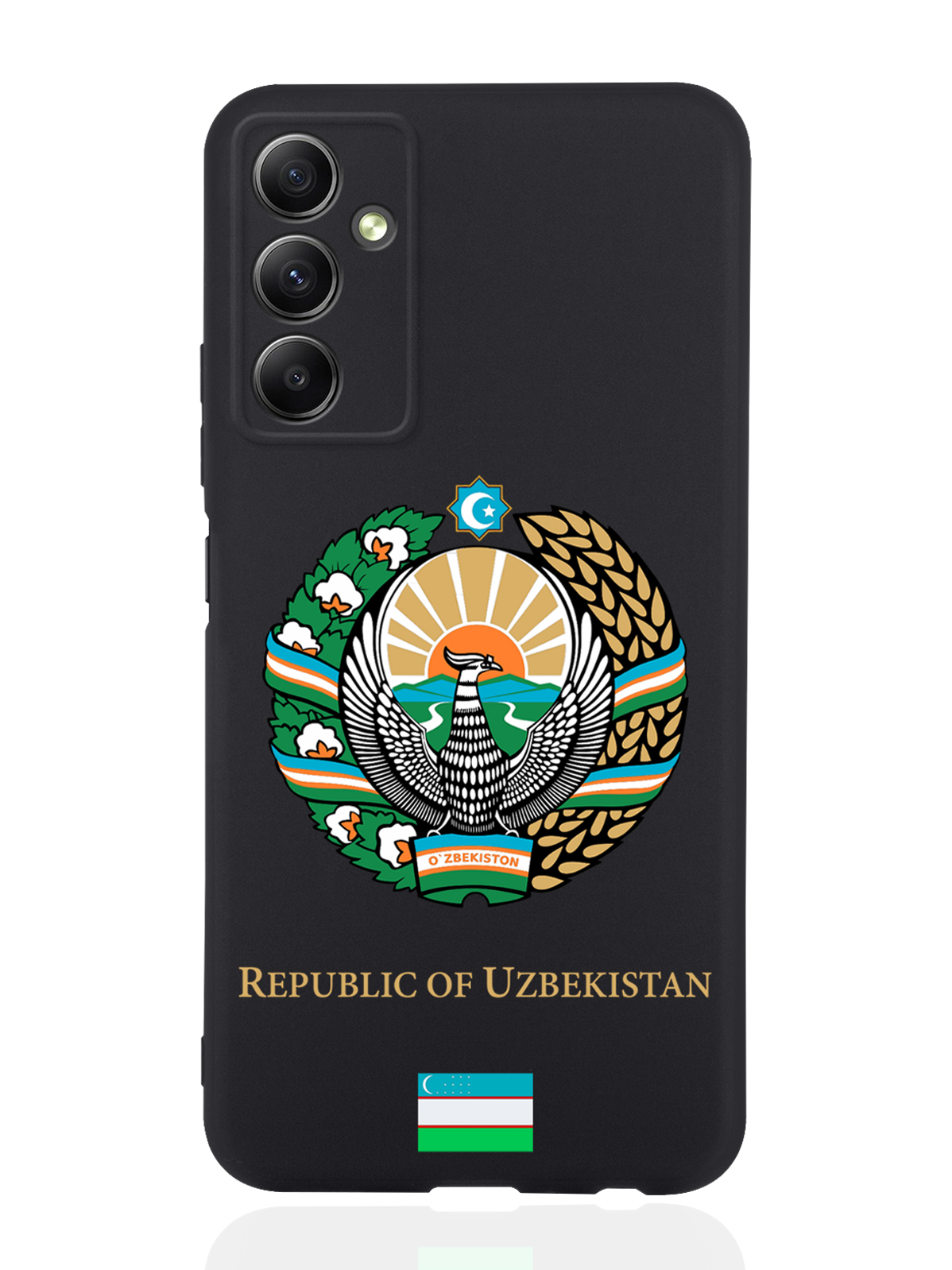 

Чехол SignumCase для Samsung Galaxy A34 Герб Узбекистана черный, Разноцветный