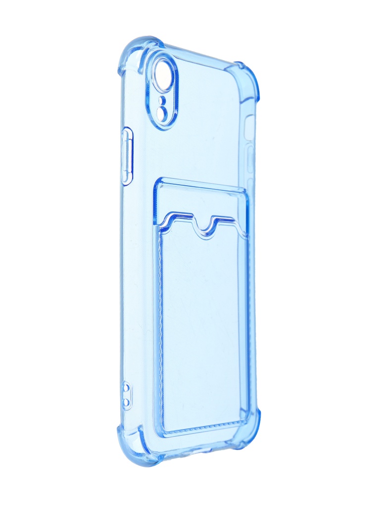 фото Чехол luxcase для apple iphone xr tpu с картхолдером transparent-blue 63528