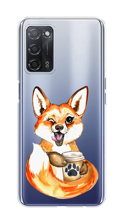 

Чехол на Oppo A55 5G "Подмигивающая лиса с кофе", Оранжевый;белый;коричневый, 256250-4
