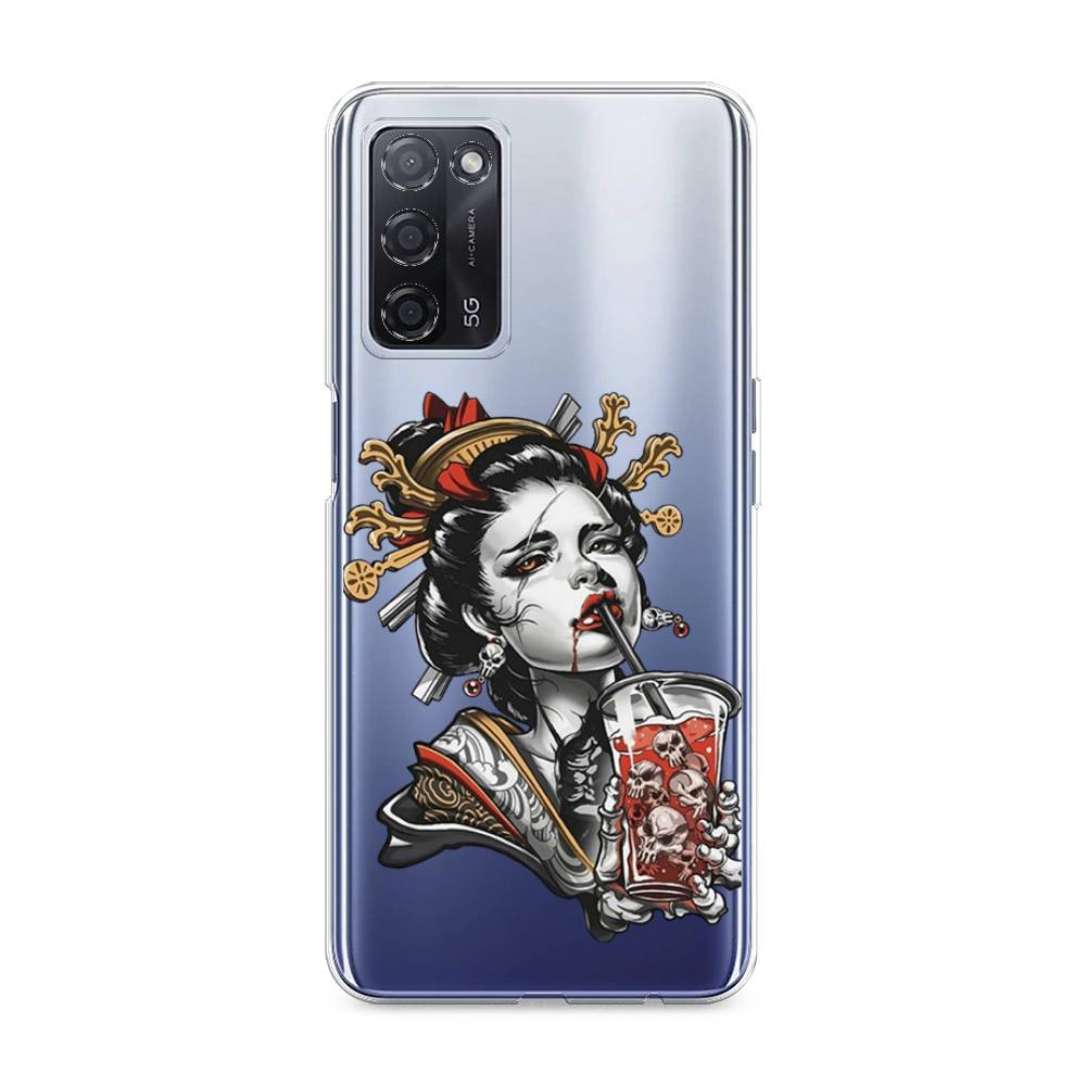 

Чехол на Oppo A55 5G "Опасная гейша", Красный;черный;серый, 256250-4