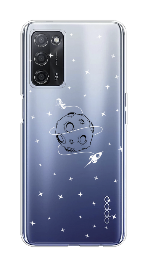 

Чехол на Oppo A55 5G "Полет вокруг луны", Белый;серый;черный, 256250-2