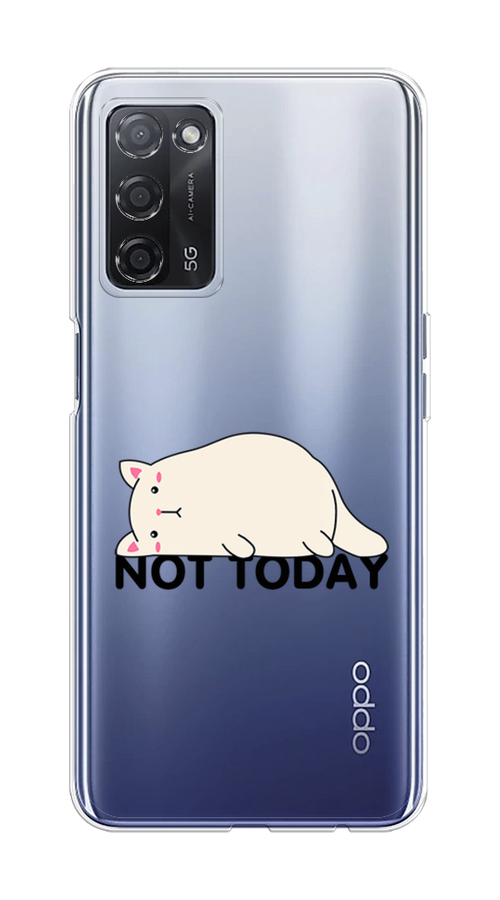 

Чехол на Oppo A55 5G "Cat not today", Белый;розовый;черный, 256250-1