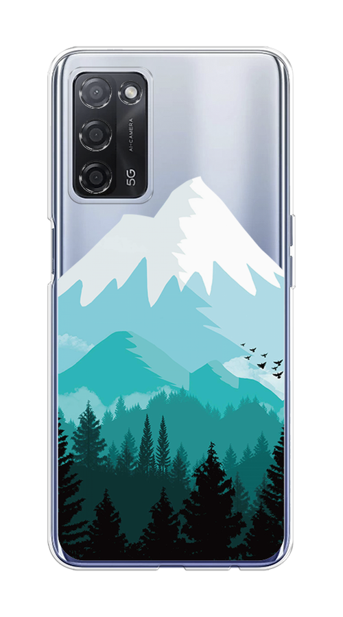 

Чехол на Oppo A55 5G "Синяя снежная гора", Белый;голубой, 256250-2