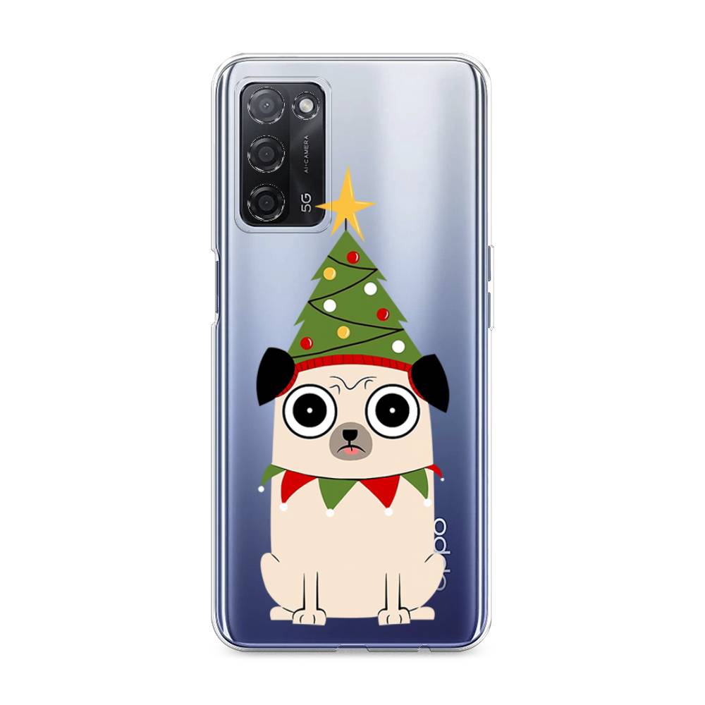 

Чехол на Oppo A55 5G "Собачка с ёлочкой", Бежевый;красный;зеленый, 256250-1