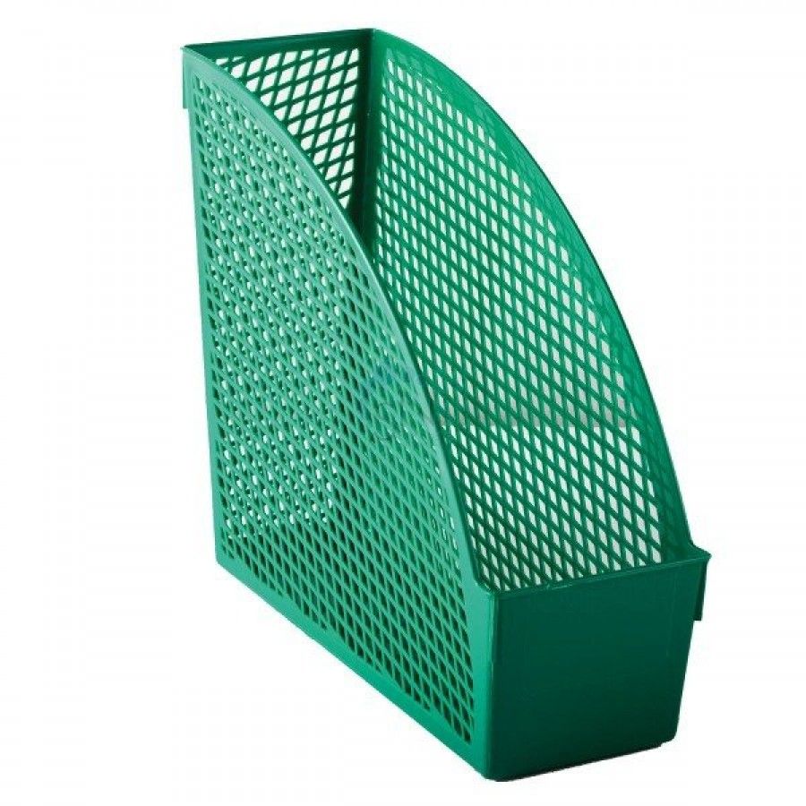 Лоток для бумаг deVente вертикальный Simple, пластик, сетка, зеленый 250*100*270