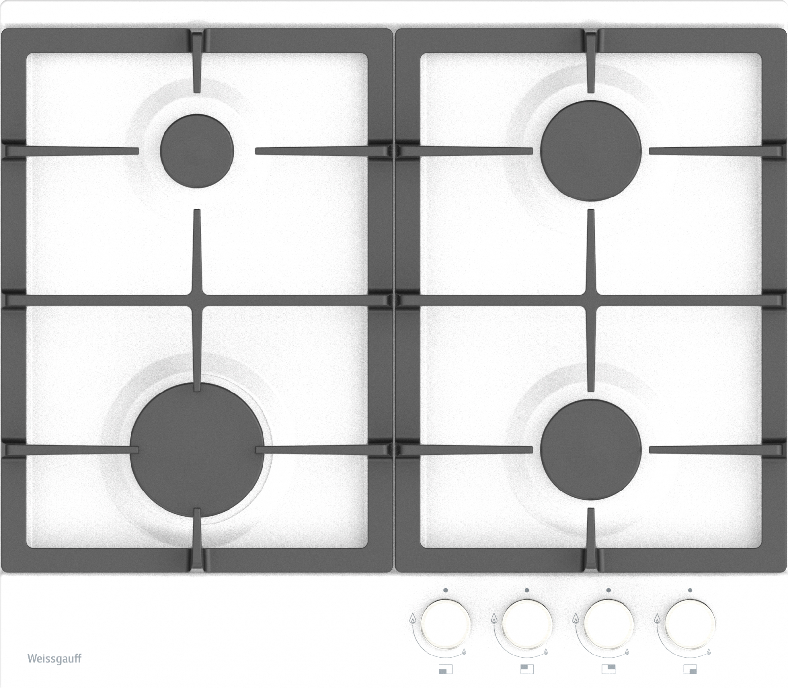 фото Встраиваемая варочная панель газовая weissgauff hgg 640 webg white