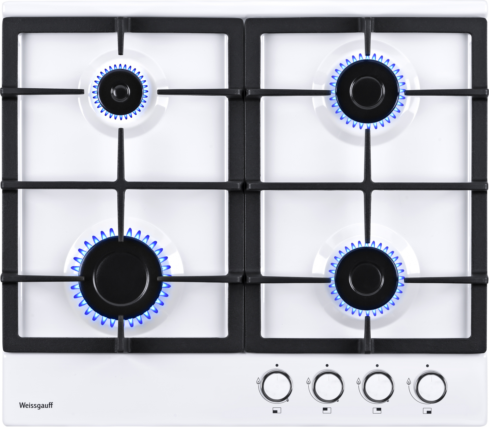 фото Встраиваемая варочная панель газовая weissgauff hgg 640 webg white