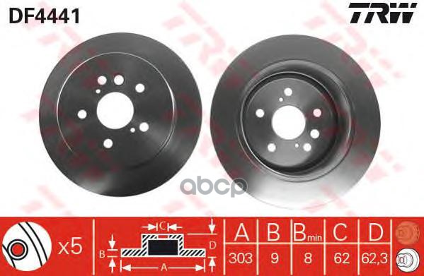 

Диск тормозной задний toyota rav 4 ii / chery tiggo / lifan x60 trw df4441