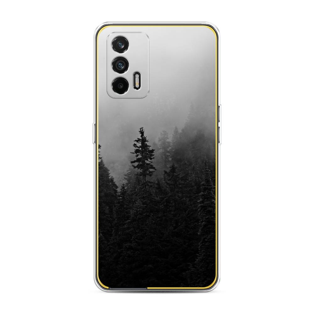 

Чехол на Oppo Realme GT "Туманный лес", Серый;черный, 256350-2