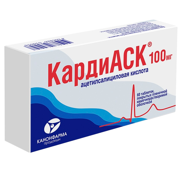 Купить КардиАСК таблетки кишечнорастворимые покрытые пленочной оболочкой 100 мг 30 шт., Канонфарма продакшн ЗАО