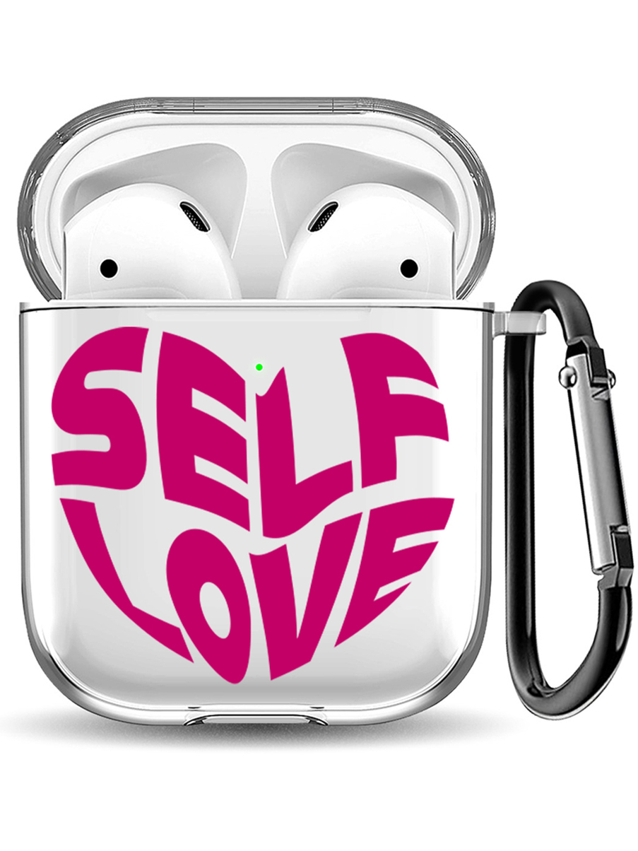 

Чехол для Airpods 1, 2 с принтом "Self Love", Прозрачный;розовый, 200160245