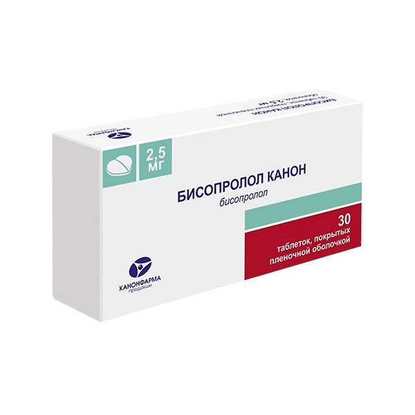 Купить Бисопролол Канон таблетки покрытые пленочной оболочкой 2, 5 мг 30 шт., Канонфарма продакшн ЗАО