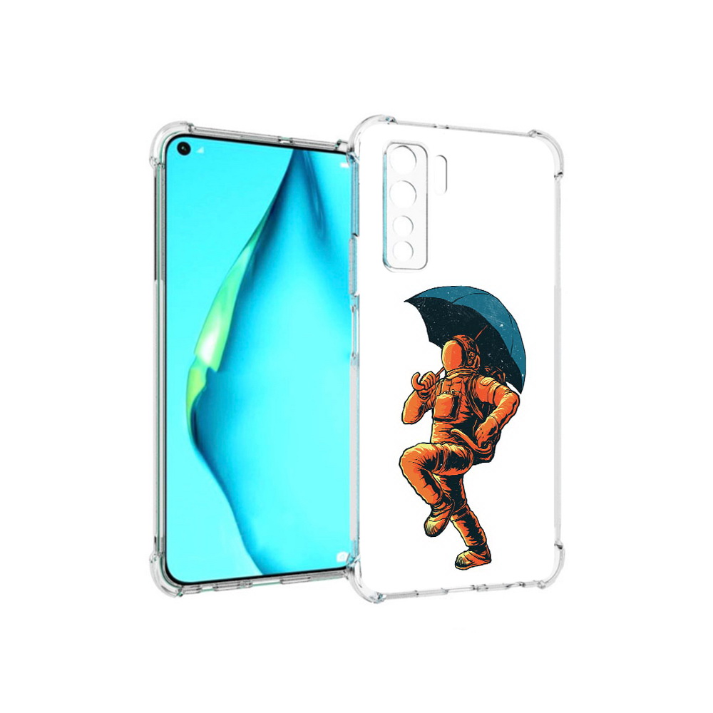 

Чехол MyPads Tocco для Huawei Nova 7 SE шагающий космонавт с зонтом, Прозрачный, Tocco