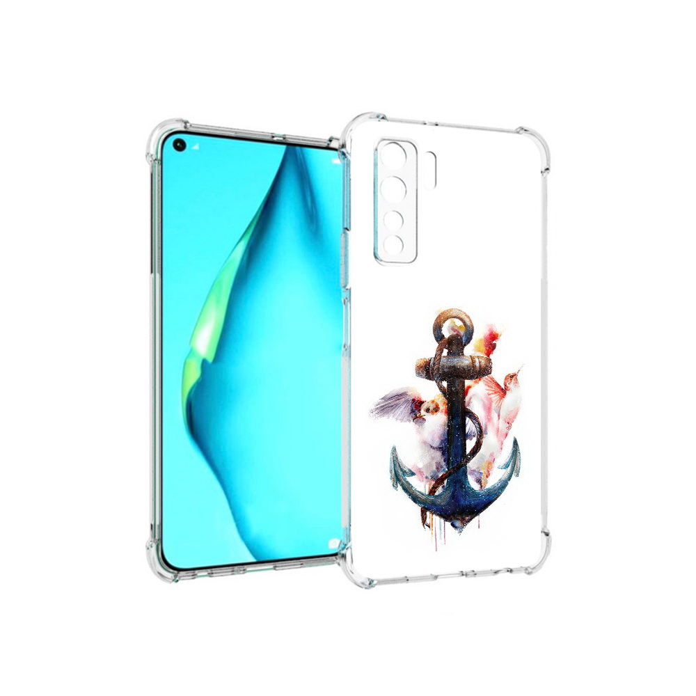 

Чехол MyPads Tocco для Huawei Nova 7 SE якорь с птицами, Прозрачный, Tocco