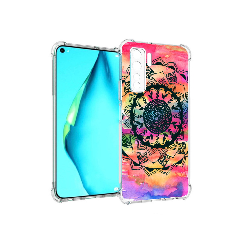 

Чехол MyPads Tocco для Huawei Nova 7 SE яркая абстракция круглый цветок, Прозрачный, Tocco