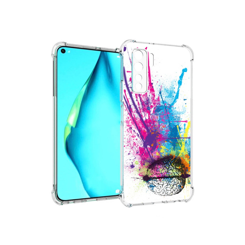 

Чехол MyPads Tocco для Huawei Nova 7 SE яркий красочный мозг, Прозрачный, Tocco