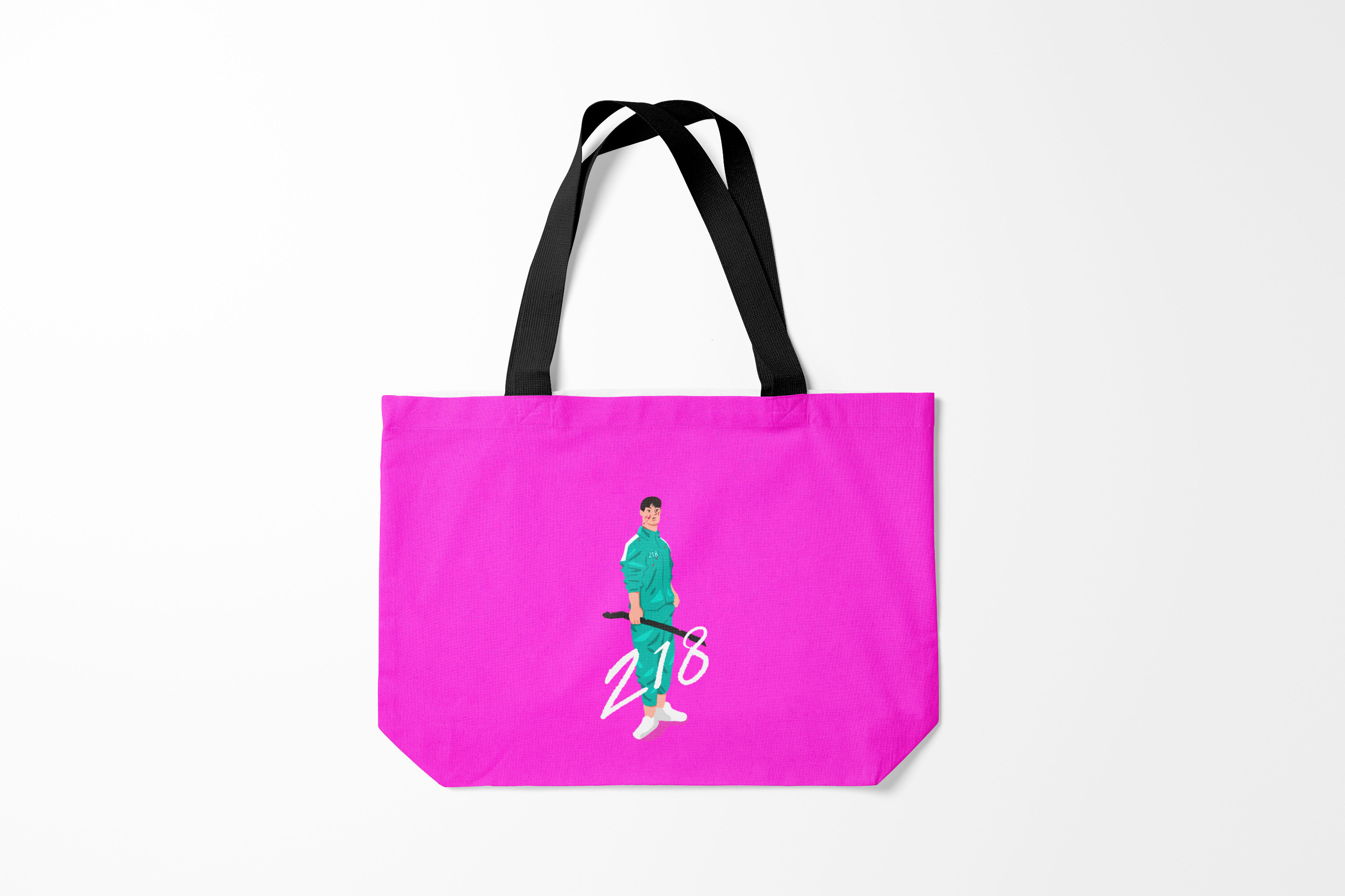 

Сумка шoппер унисекс Burnettie Игра в кальмара Опасный 218, розовый, Игра в кальмара Опасный 218