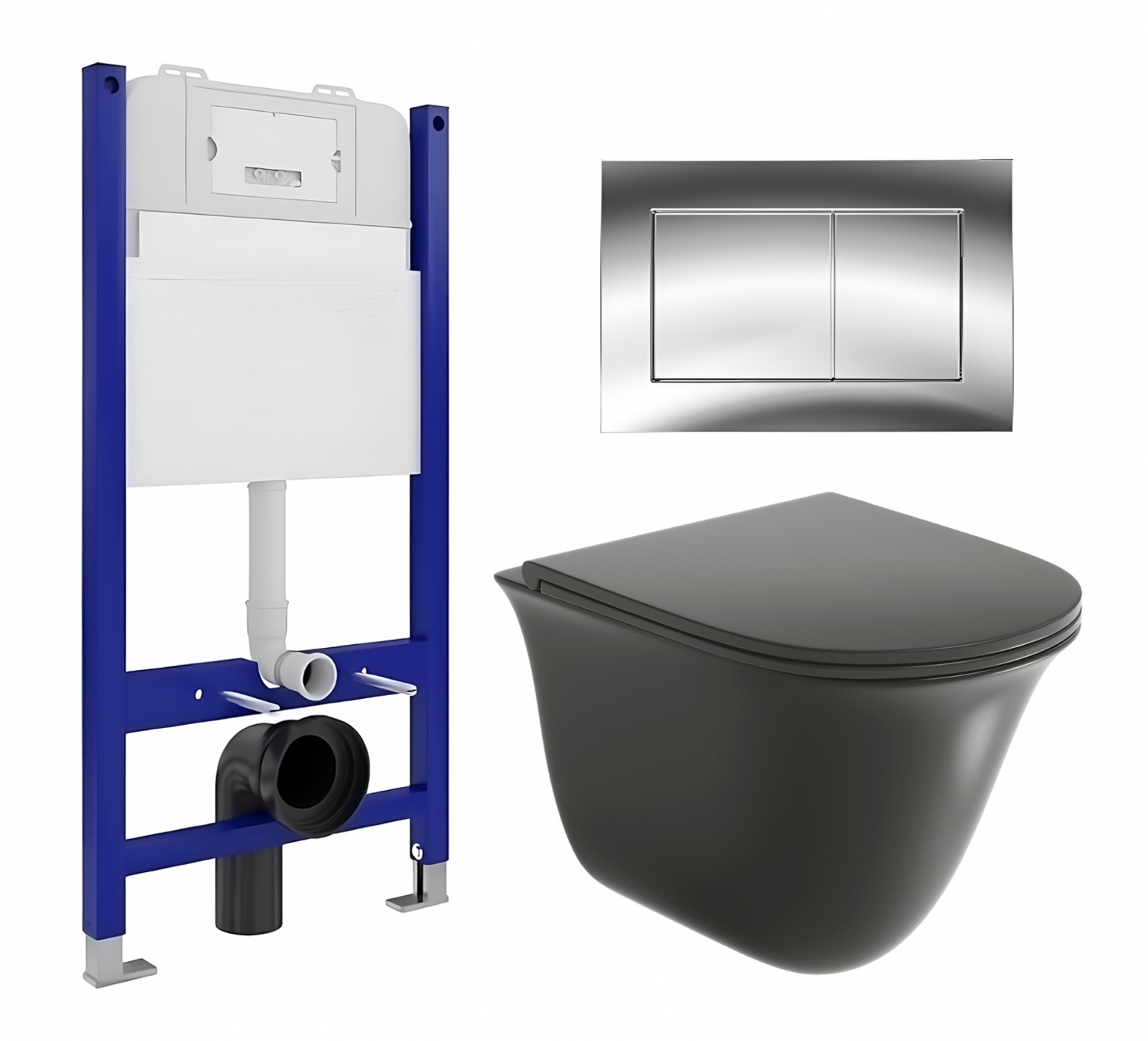 Комплект инсталляция Enio Tecnico унитаз Grossman кнопка хром 549398 34349₽