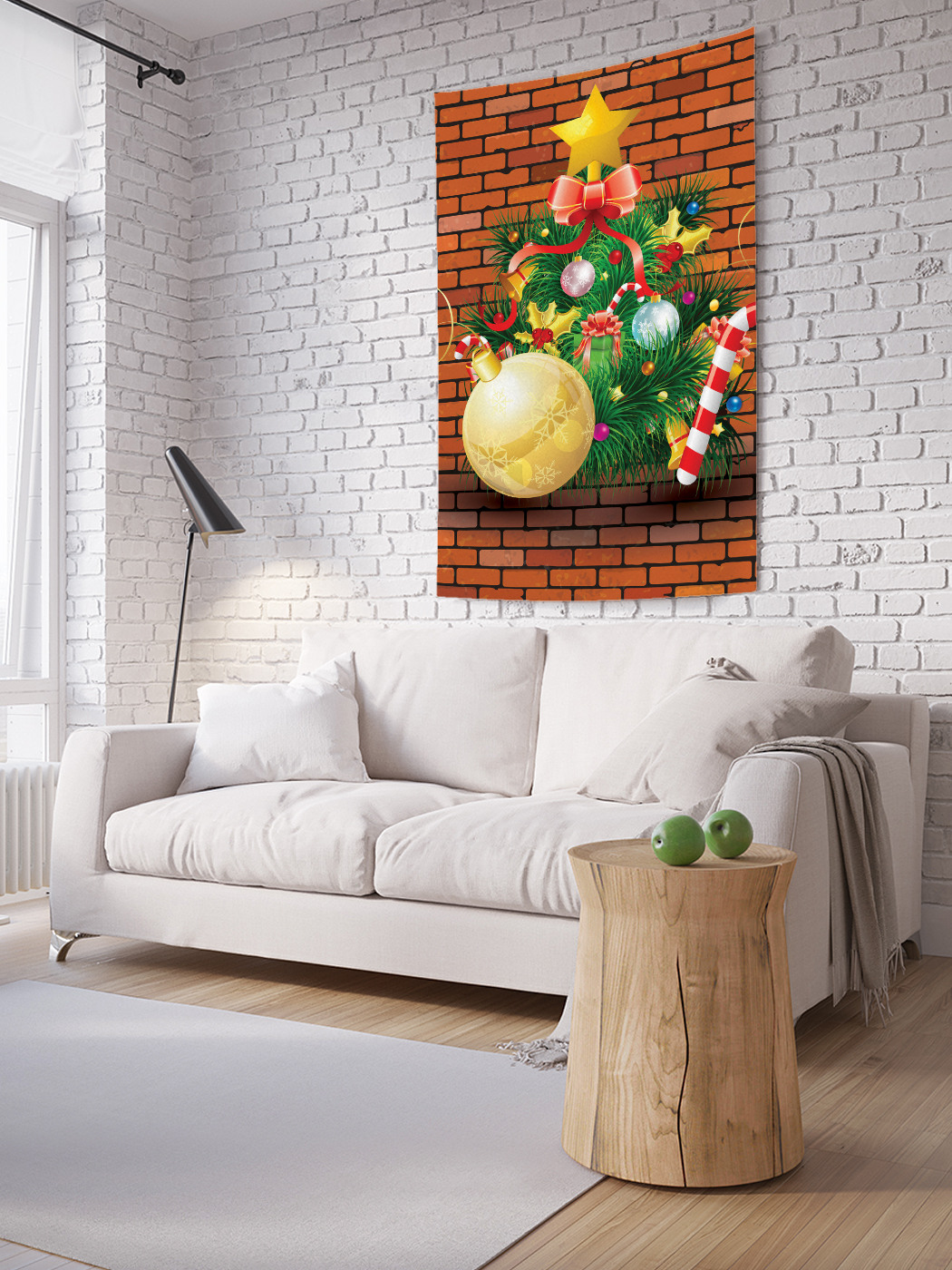 фото Вертикальное фотопанно на стену joyarty "новогодняя елочка со звездой", 150x200 см