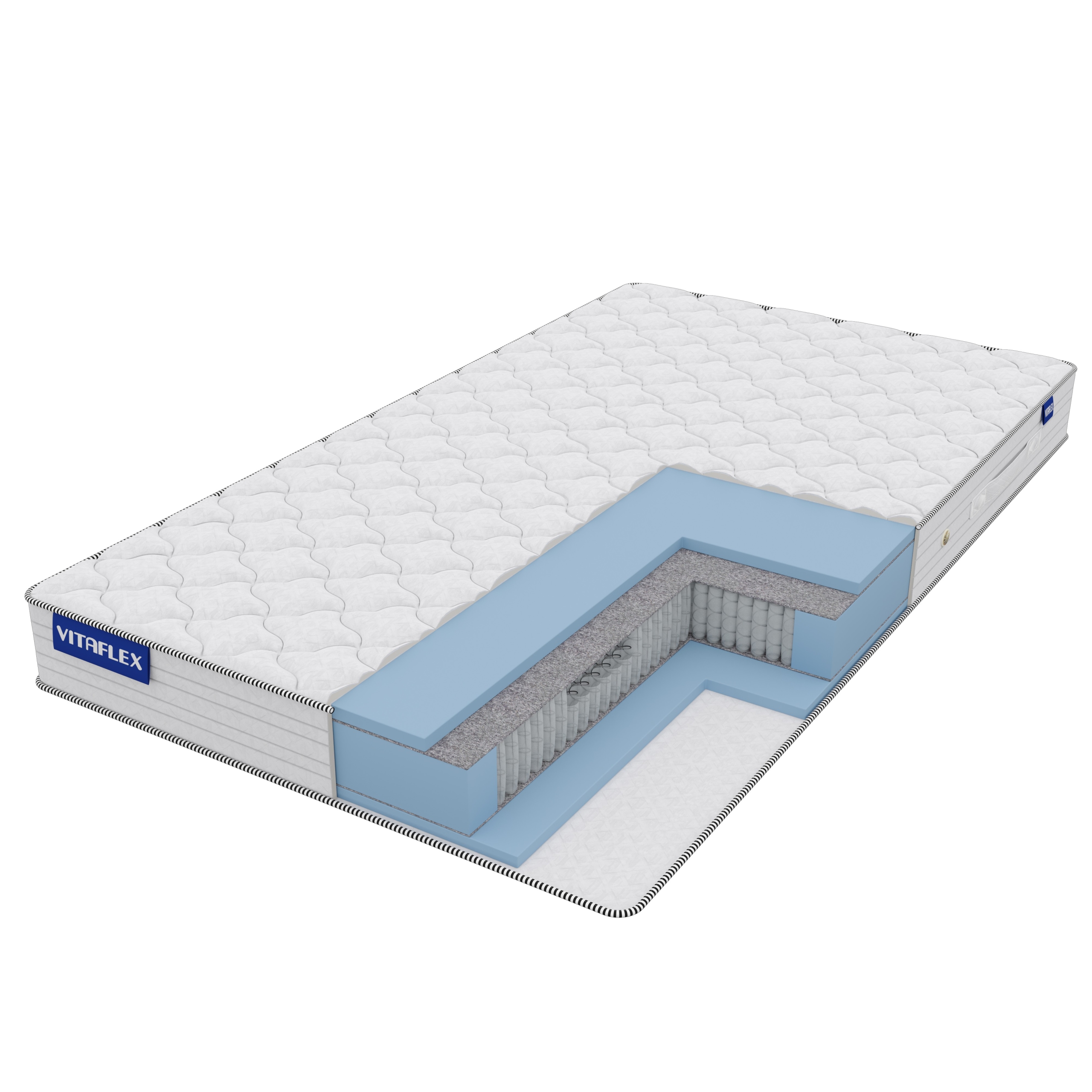 

Матрас Vitaflex Foam S1000 185х200 серии Classic, Бежевый;белый;серый;серебристый, Foam S1000