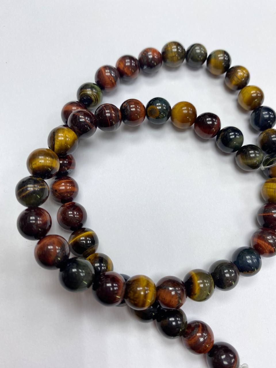 

Бусины тигровый, кошачий и бычий глаз beads43 шарик 8 мм, длина 39 см, 50 бусин, beads43