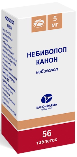 Купить Небиволол канон таблетки 5 мг 56 шт., Канонфарма продакшн ЗАО