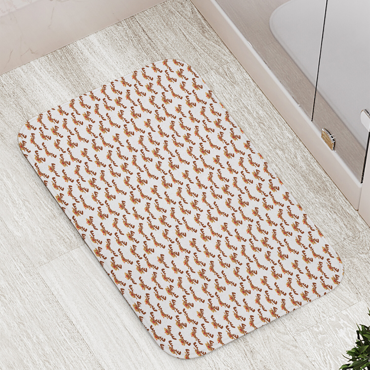 

Коврик противоскользящий JoyArty "Олени Санты" для ванной сауны бассейна 77х52 см, Олени Санты