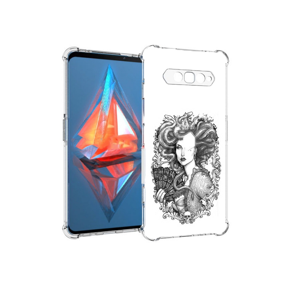 

Чехол MyPads Tocco для Xiaomi Black Shark 4 медуза черно белый (PT162389.266.472), Прозрачный, Tocco