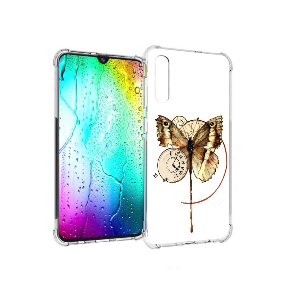 Чехол MyPads Tocco для Samsung Galaxy A30s старинные часы с бабочкой (PT226907.519.622)