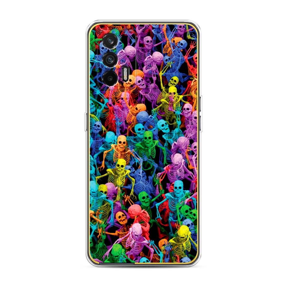 

Чехол на Oppo Realme GT "Вечеринка скелетов", Фиолетовый;желтый;оранжевый, 256350-6